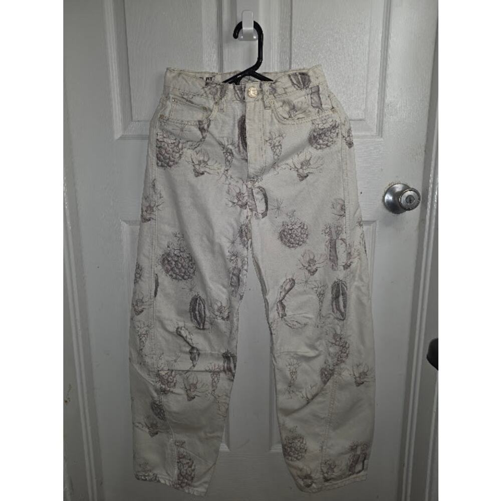 Bimba Y Lola Cactus Succulent Barrel Jeans Womans EU36 Small Boho Artsy